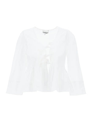 Peplum Cotton Blouse-GANNI-JOHN JULIA