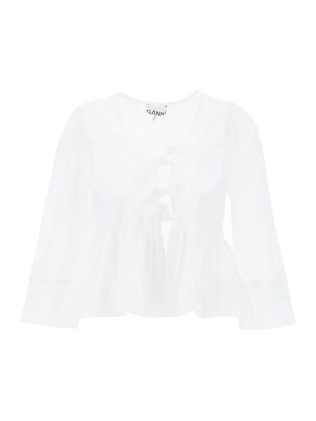 Peplum Cotton Blouse-GANNI-JOHN JULIA