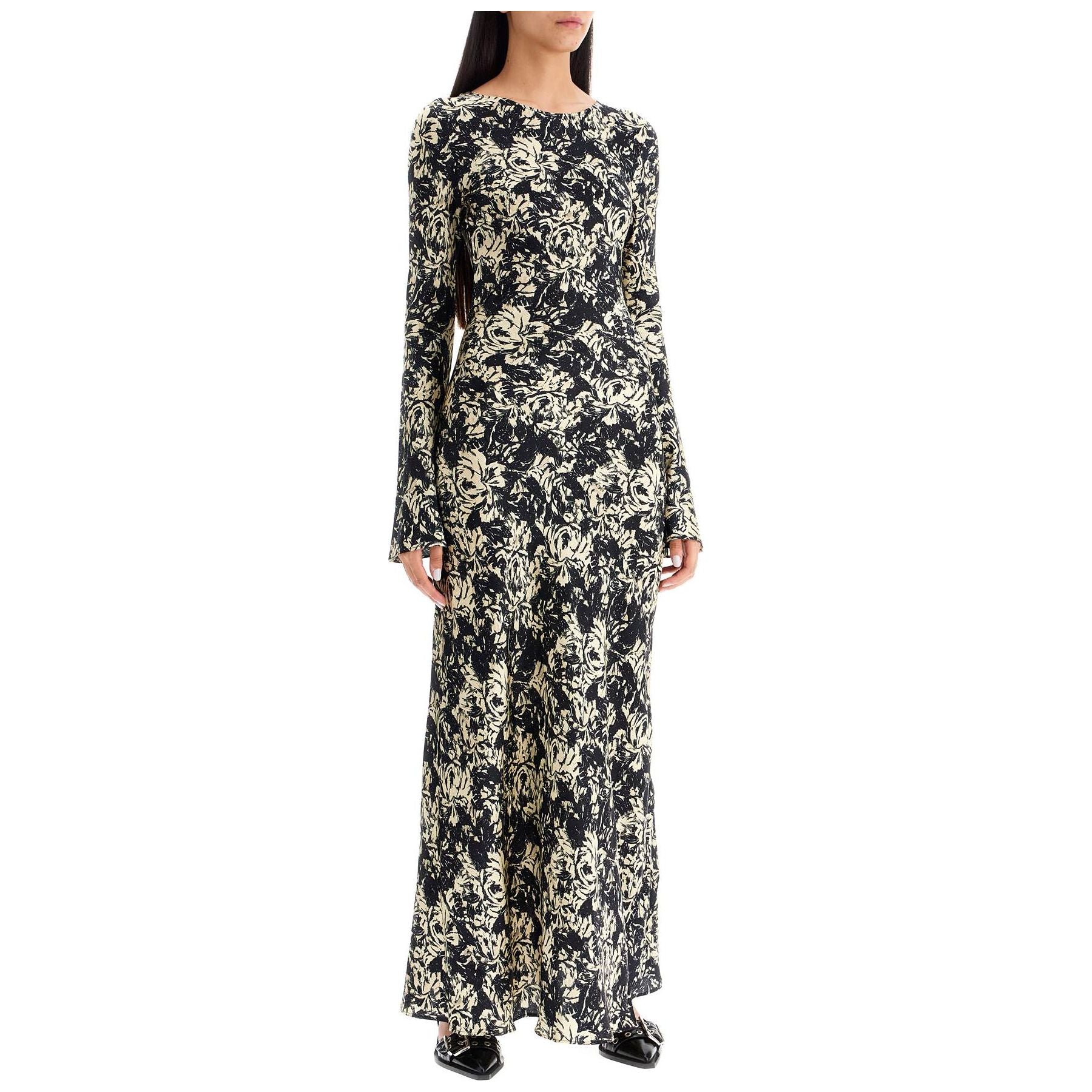Floral Printed Recycled Satin Maxi Dress