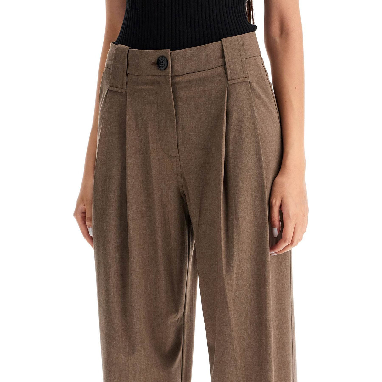 Sustainable Viscose Blend Flowy Trousers