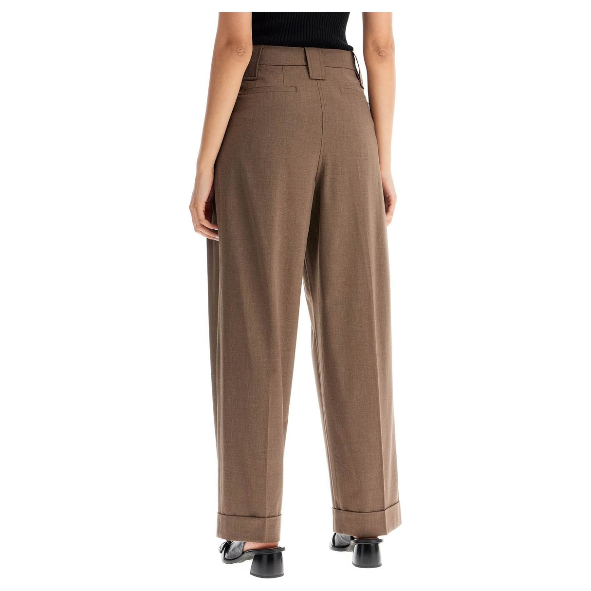 Sustainable Viscose Blend Flowy Trousers