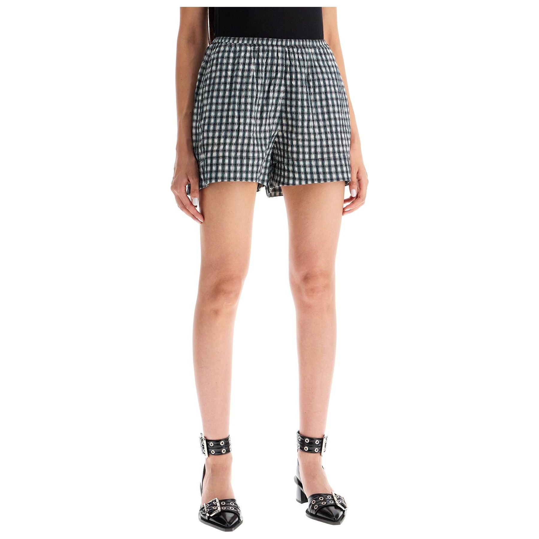Seersucker Checkered Shorts