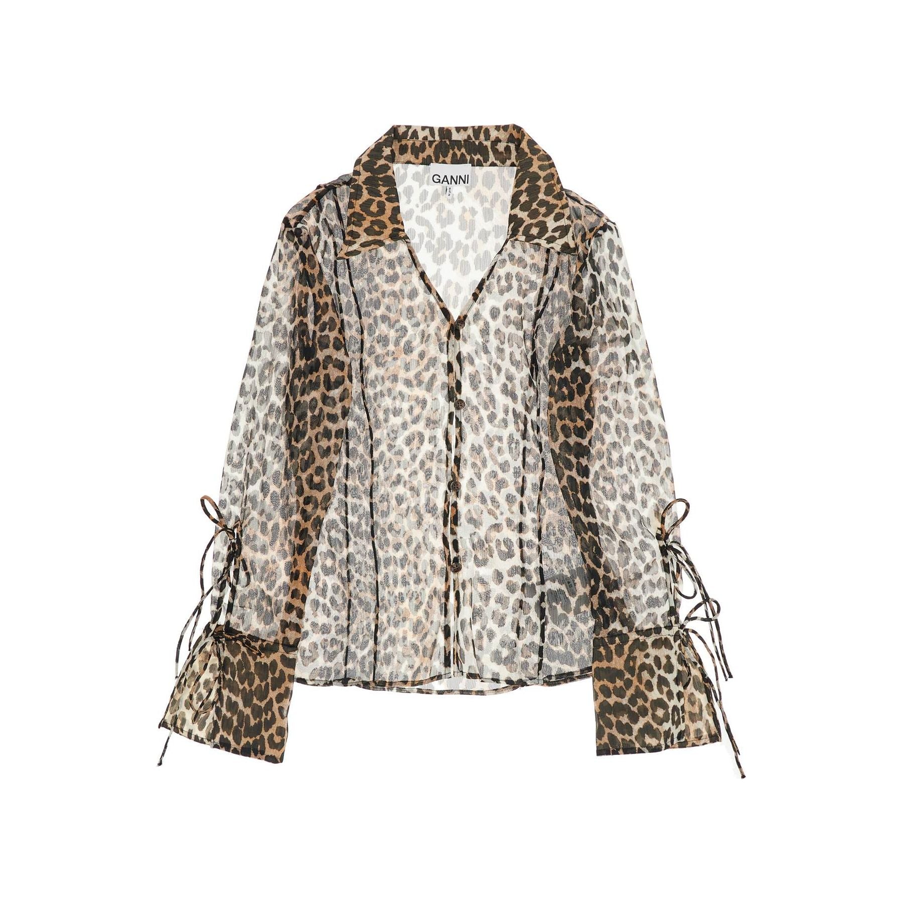 Technical Chiffon Leopard Print Blouse