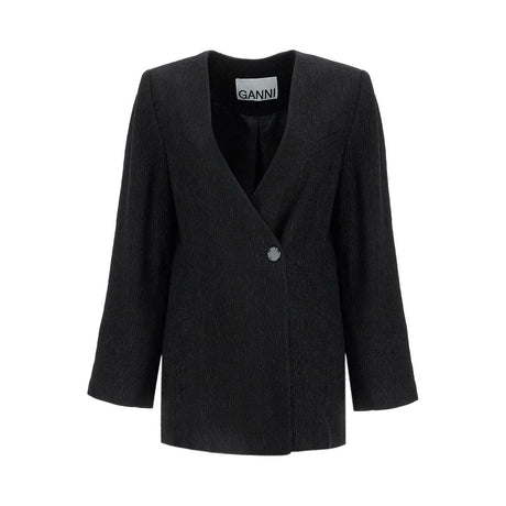 GANNI-Fluid Double-Breasted Blazer-JOHN JULIA