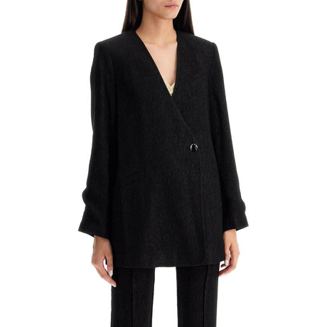 GANNI-Fluid Double-Breasted Blazer-JOHN JULIA