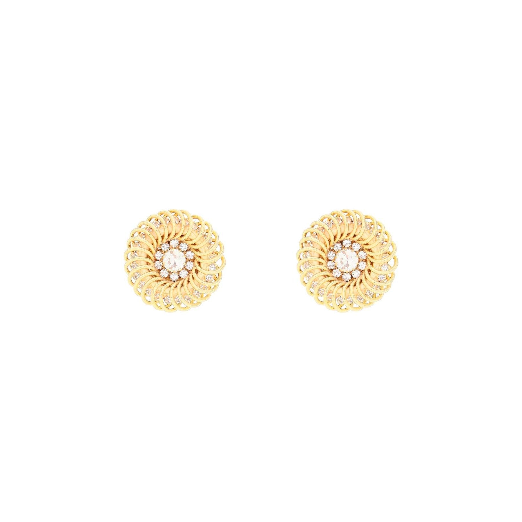 Gold-Finished Brass Spiral Clip Earrings