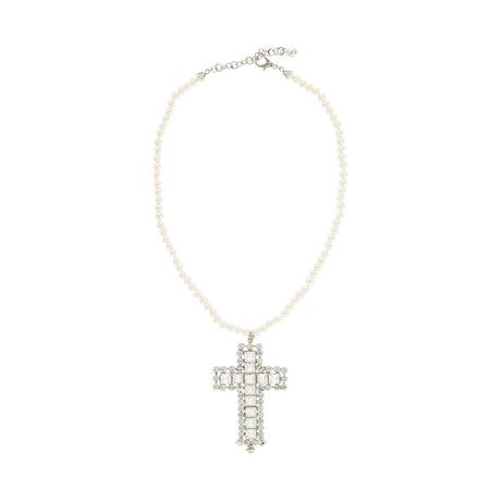 Necklace With Pearls And Crystal Cross