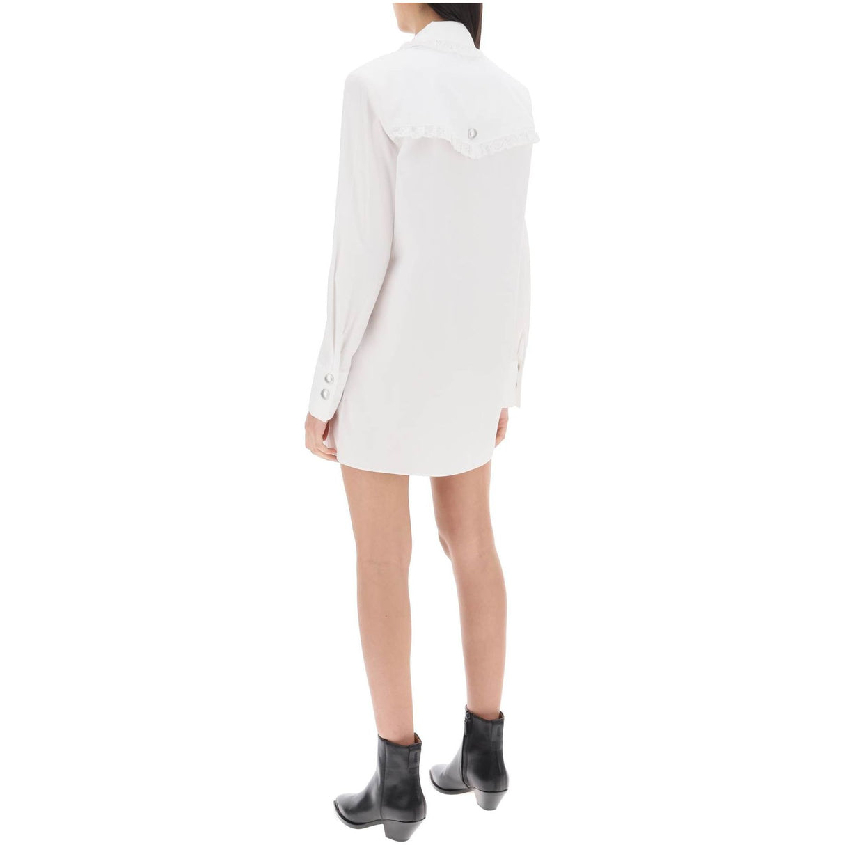 Logo Patch Cotton Poplin Mini Dress