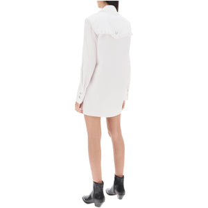 Logo Patch Cotton Poplin Mini Dress