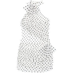 One-Shoulder Polka Dot Silk Mini Dress