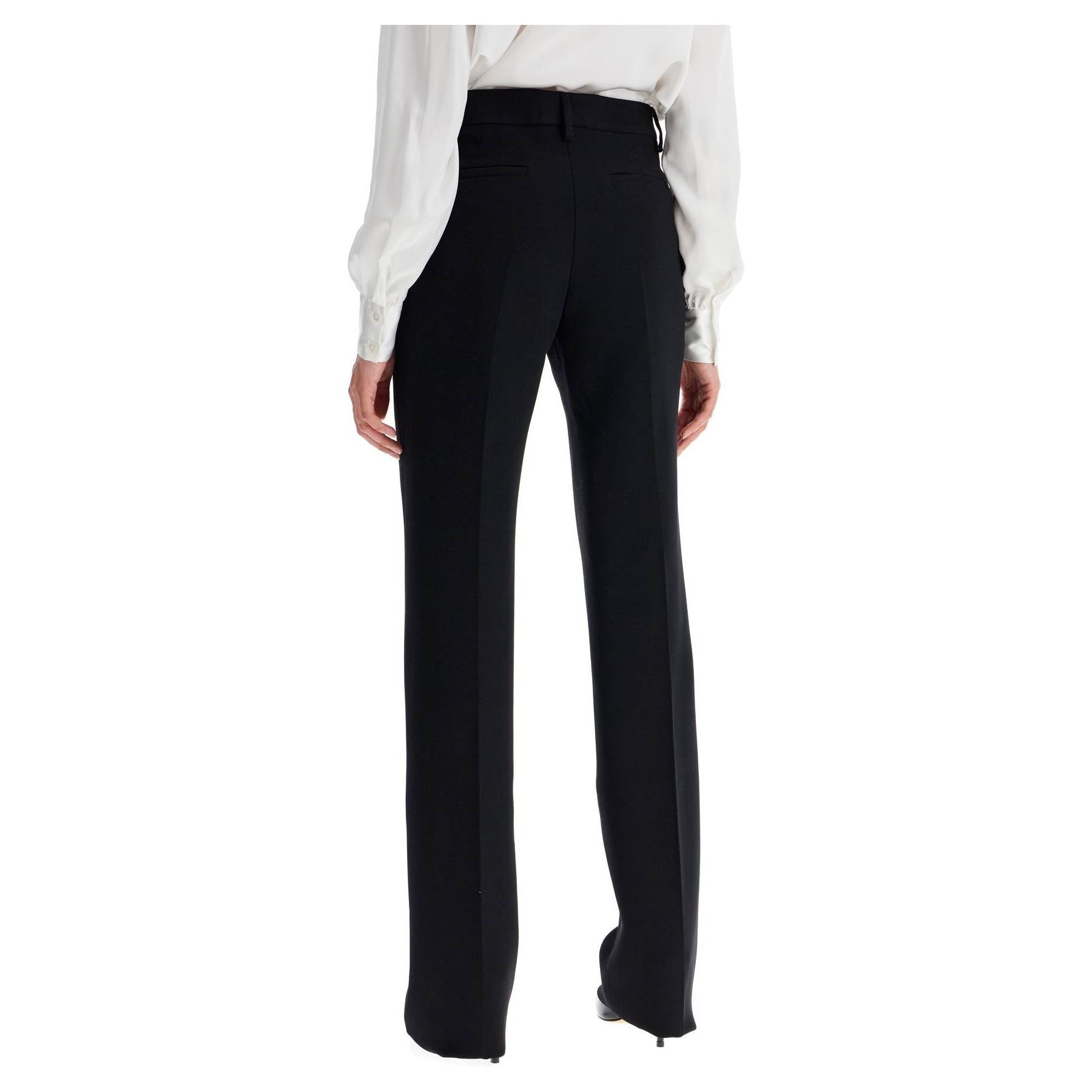 High-Waisted Wool Tailored Trousers
