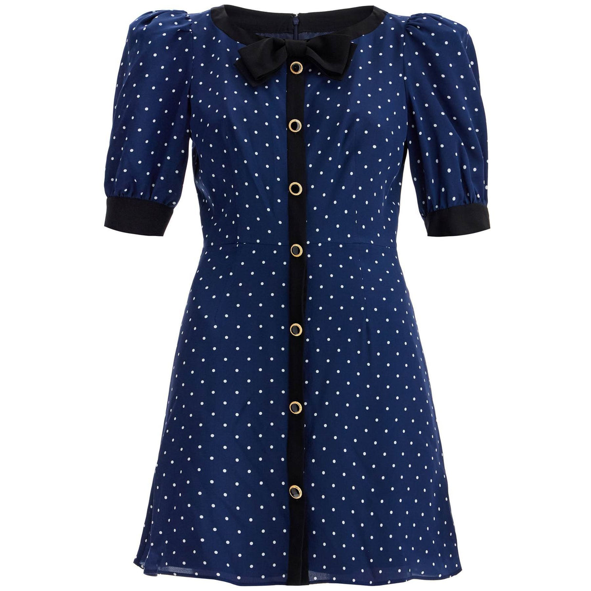 Polka Dot Silk Georgette Mini Dress