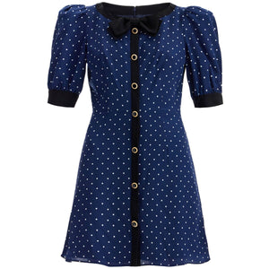 Polka Dot Silk Georgette Mini Dress