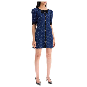 Polka Dot Silk Georgette Mini Dress