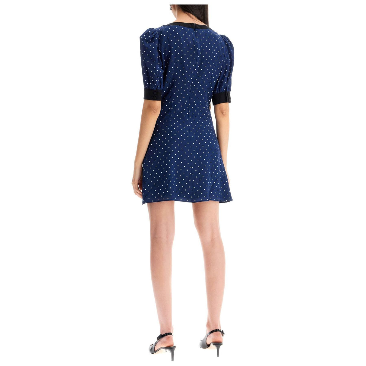 Polka Dot Silk Georgette Mini Dress