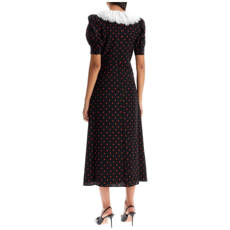 Polka Dot Silk Midi Dress