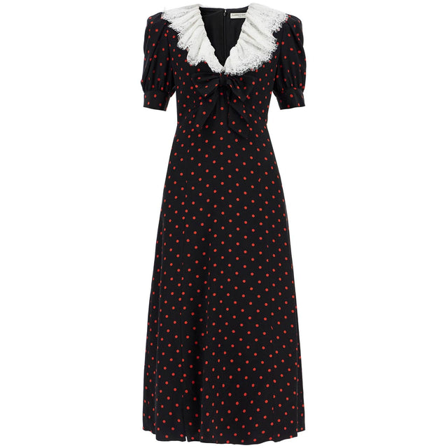 Polka Dot Silk Midi Dress