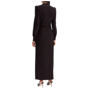 Silk Maxi Dress With Polka Dots