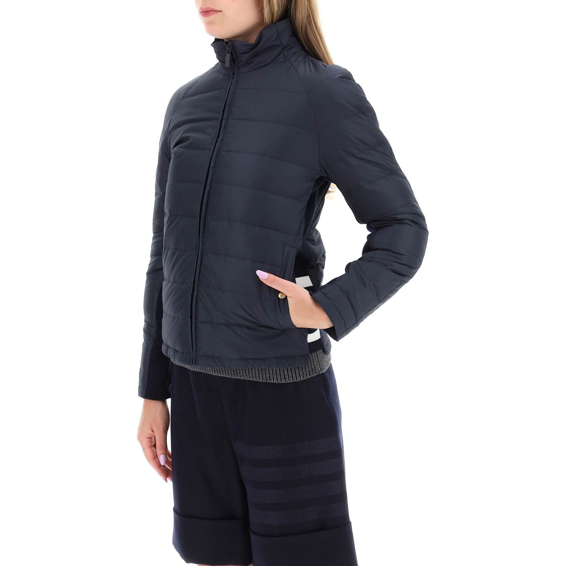 Quilted Puffer Jacket With 4 Bar Insert