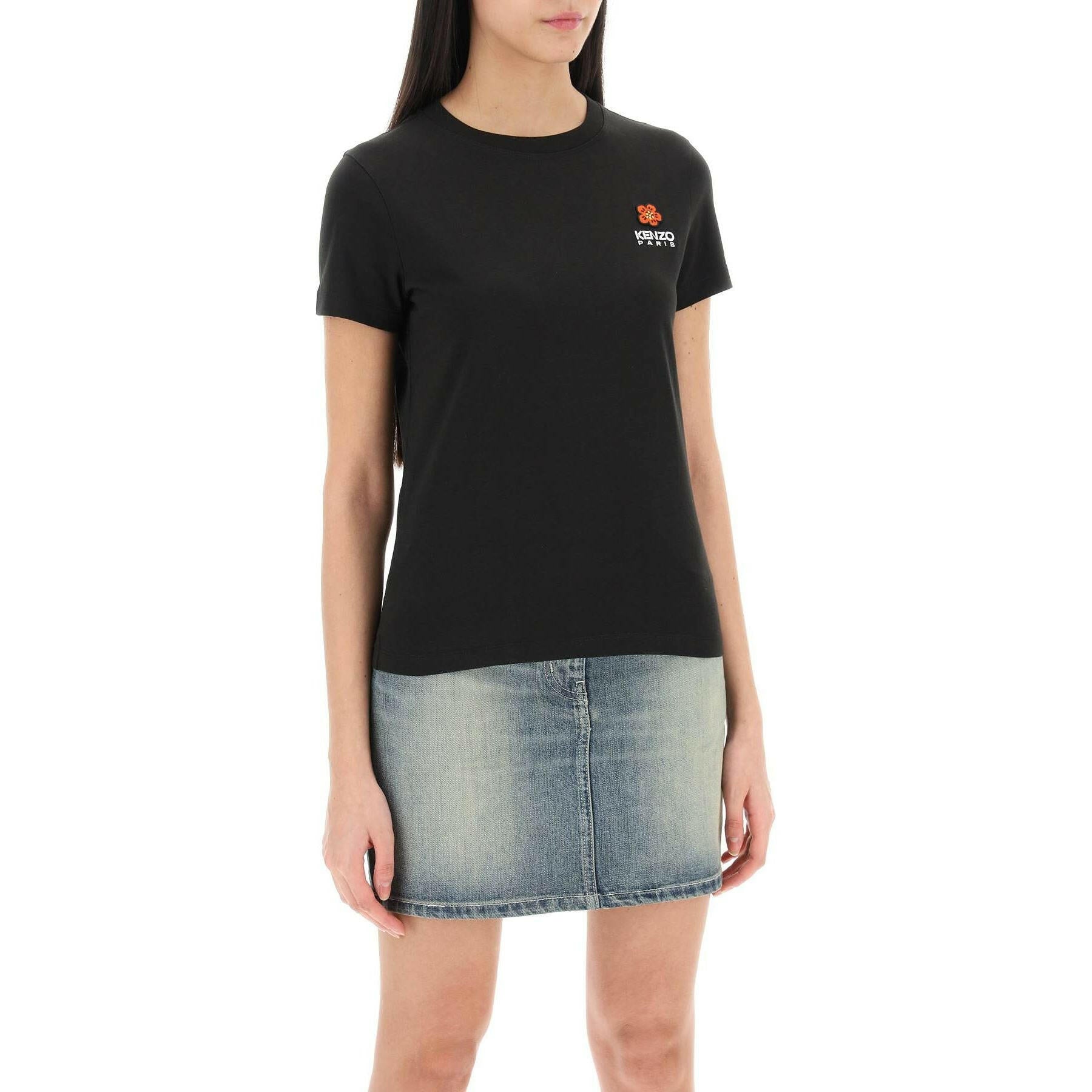 Boke Flower Embroidered Organic Cotton T-Shirt.