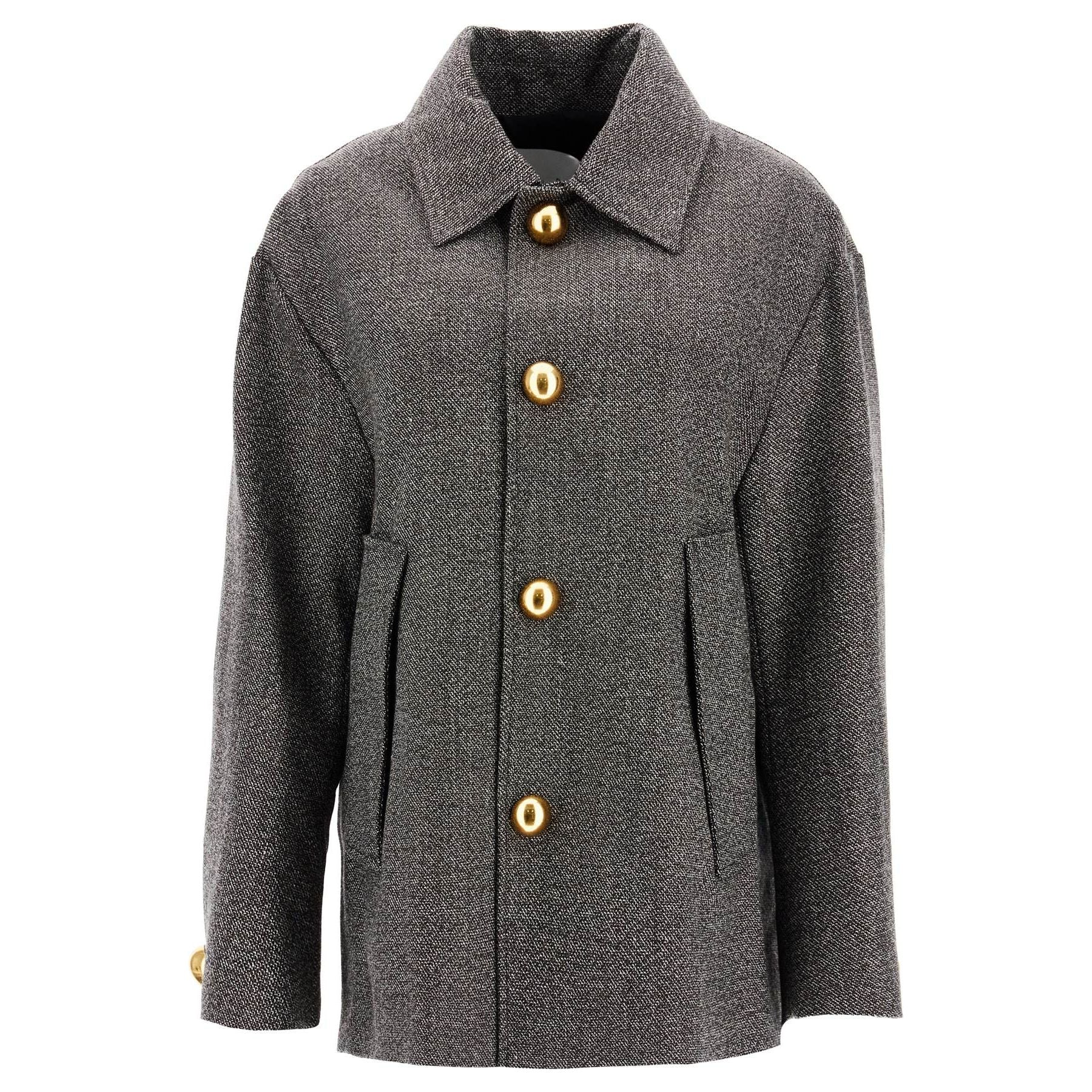 Wool And Cotton Blend Boxy Jacket