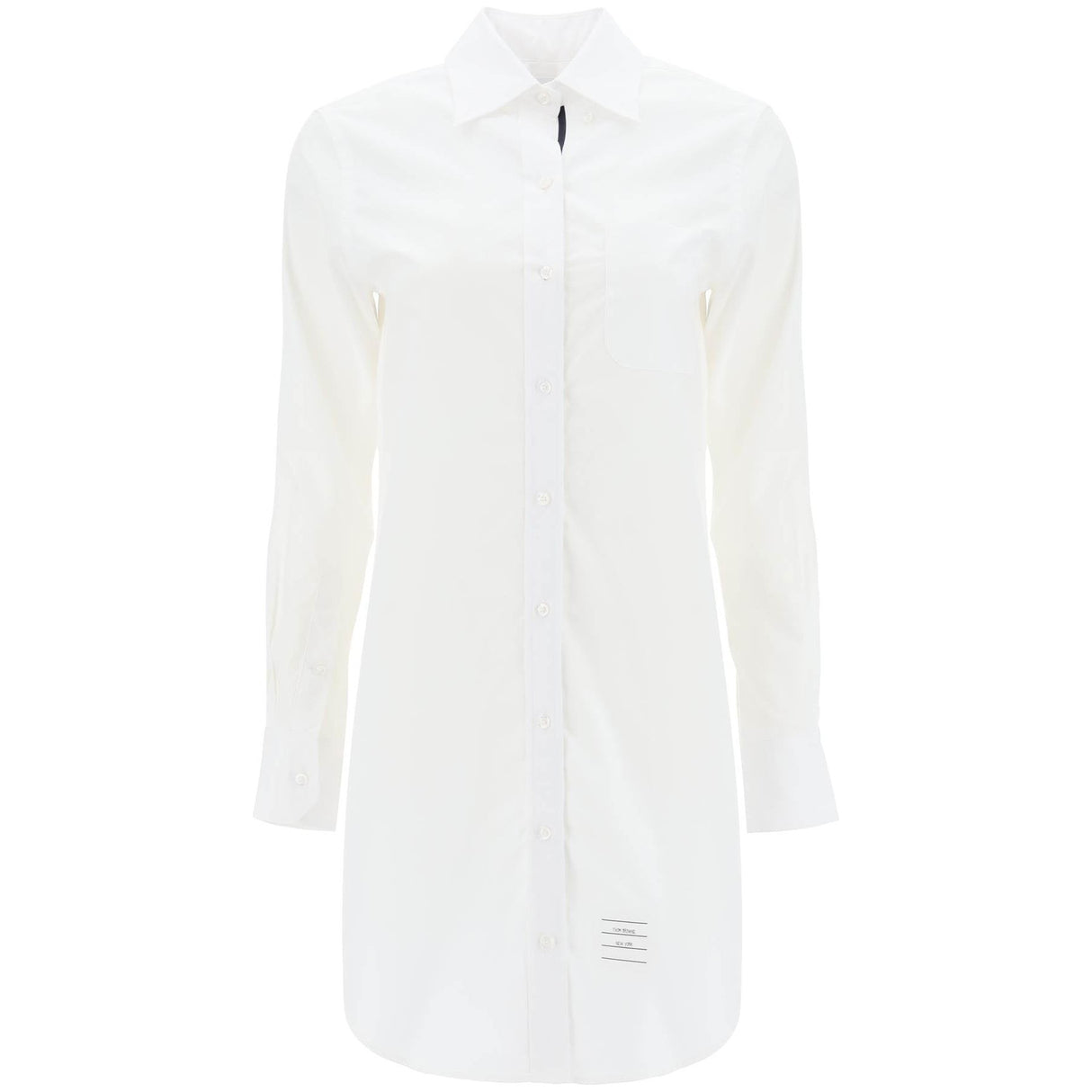 Short Button-Down Cotton Poplin Blouse