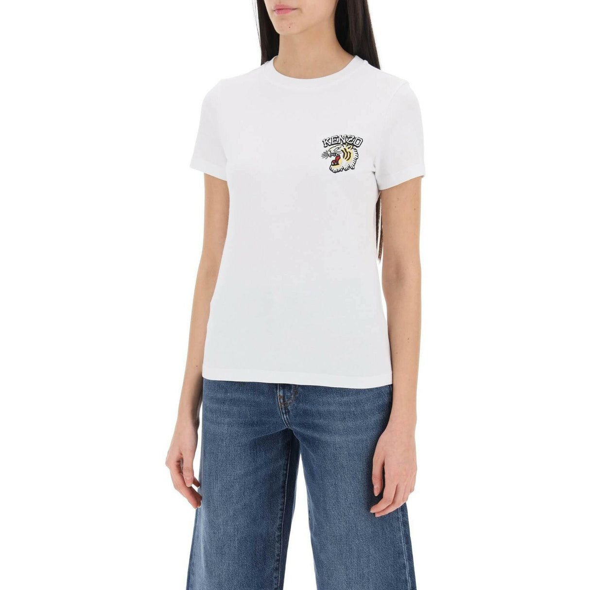 Embroidered Tiger Varsity Cotton T-Shirt.