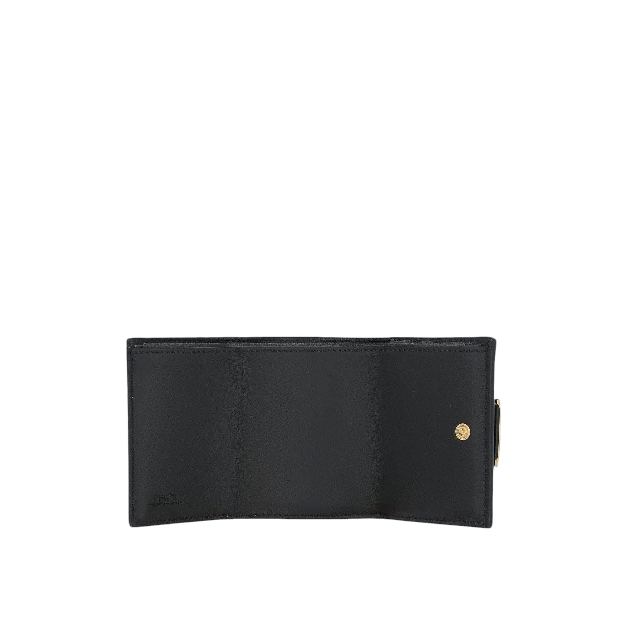 FF Embossed Leather Micro Trifold Wallet-FENDI-JOHN JULIA