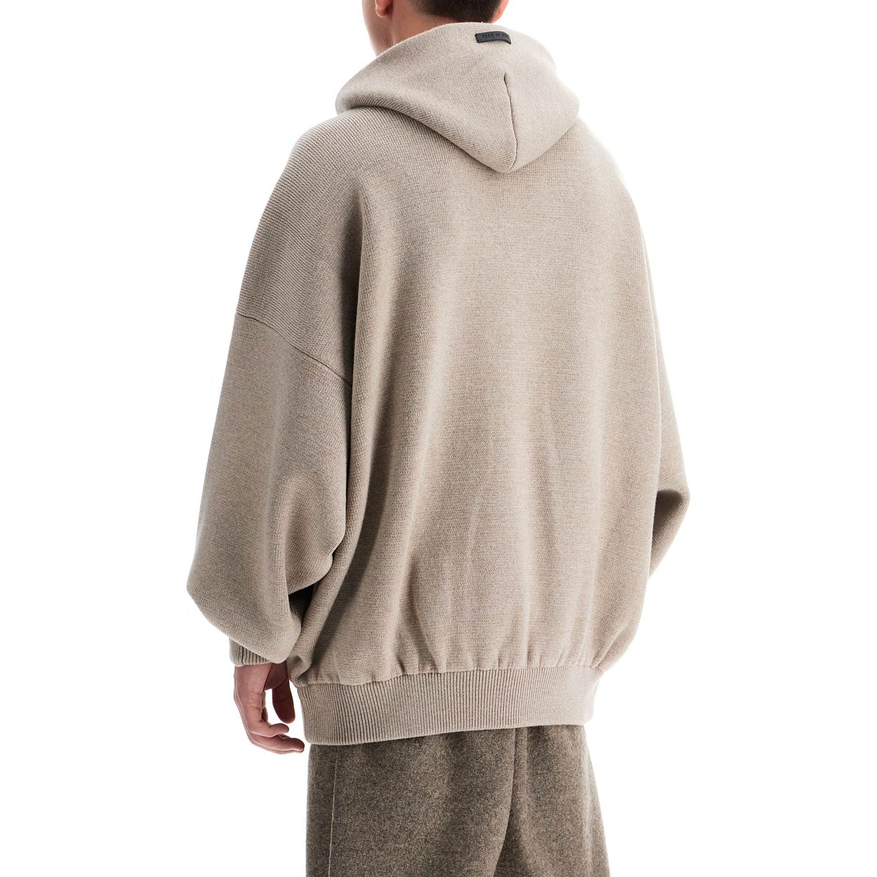 Hooded Knit Sweatshirt With