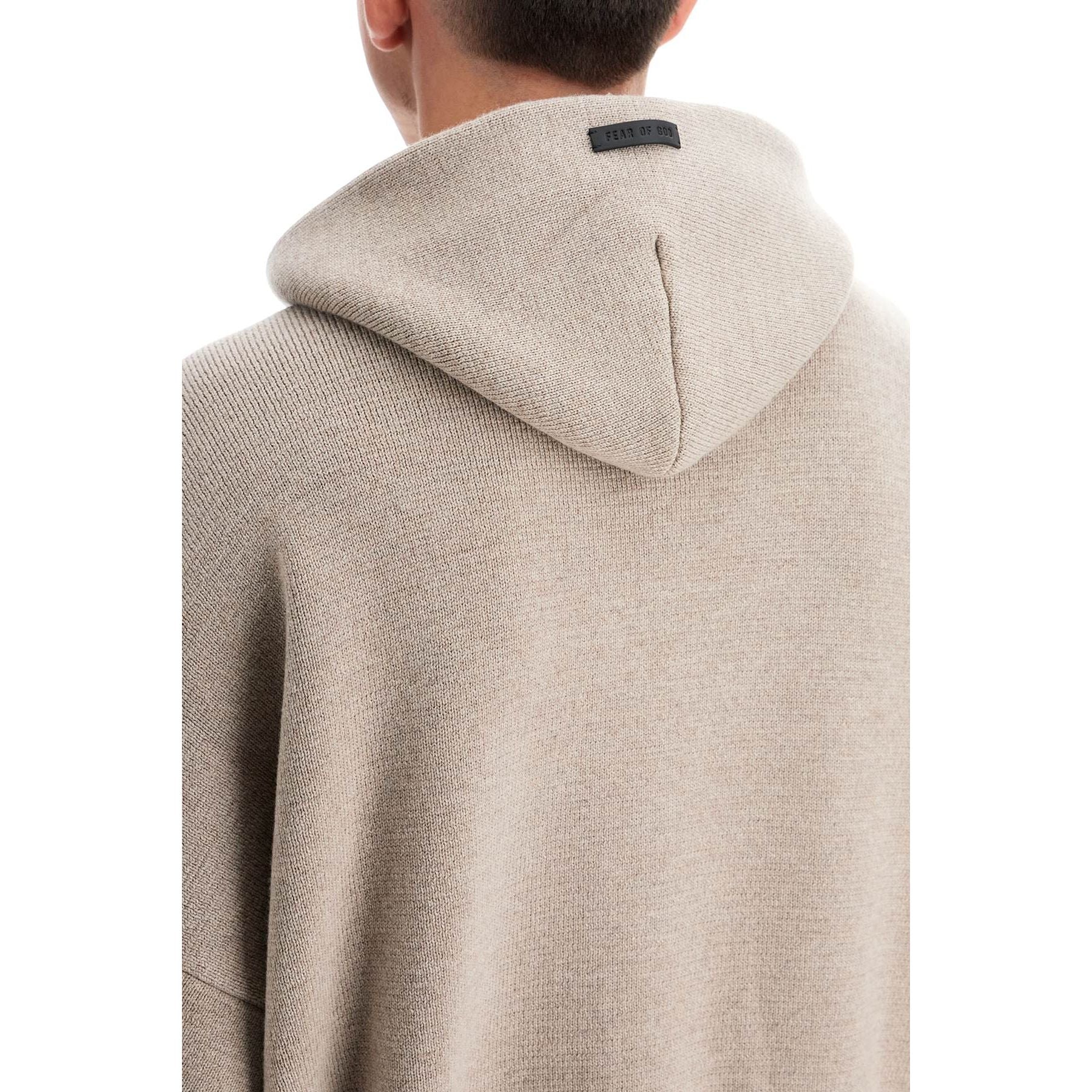 Hooded Knit Sweatshirt With