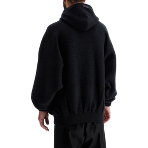 Hooded Knit Sweatshirt With