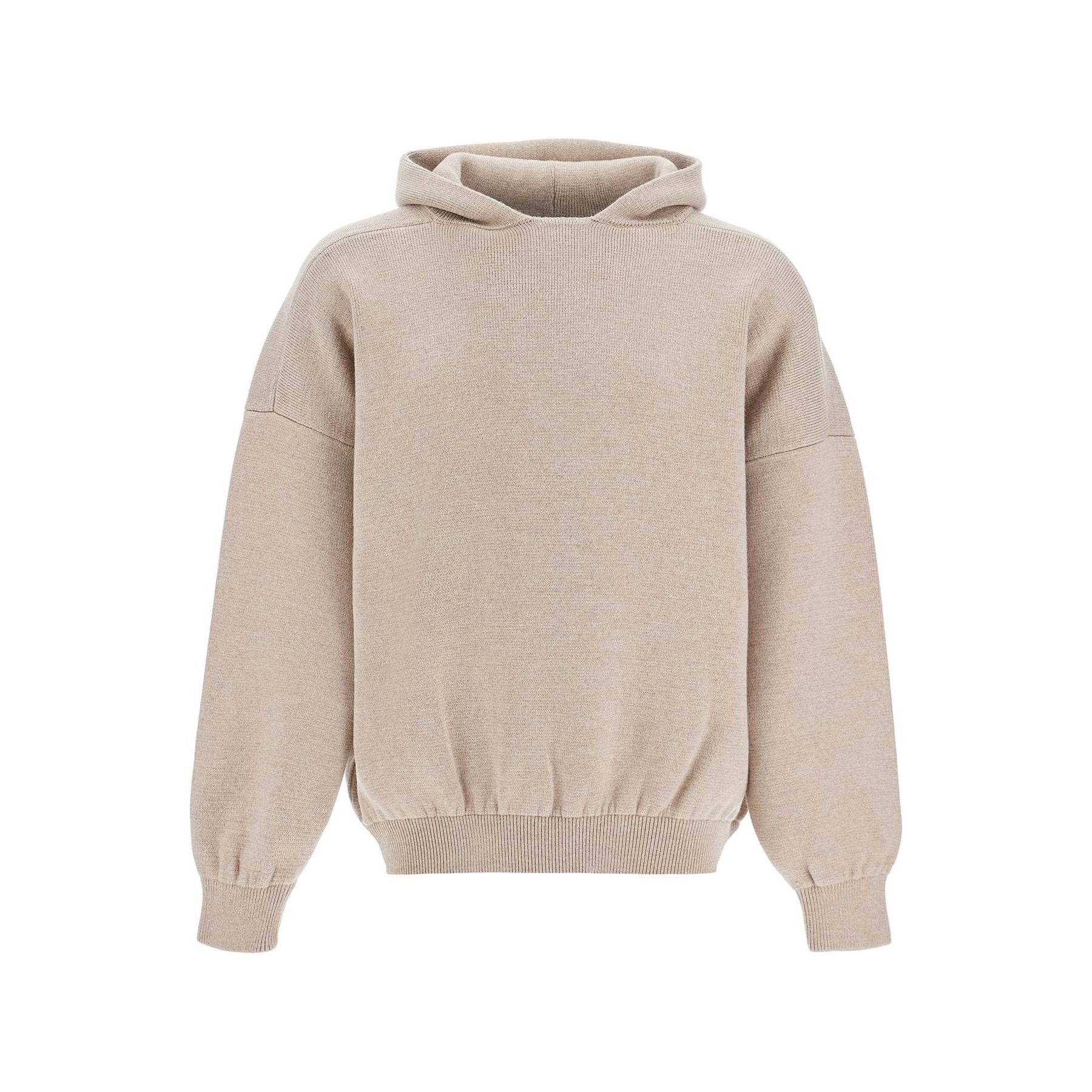 Hooded Knit Sweatshirt With