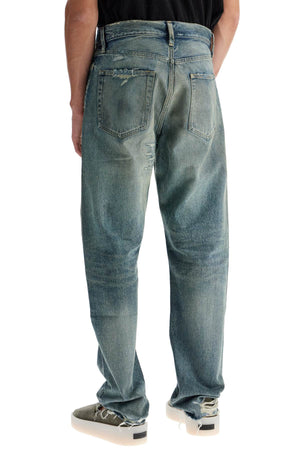 Distressed Straight Cut Jeans With A