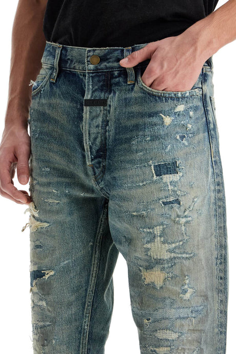 Distressed Straight Cut Jeans With A