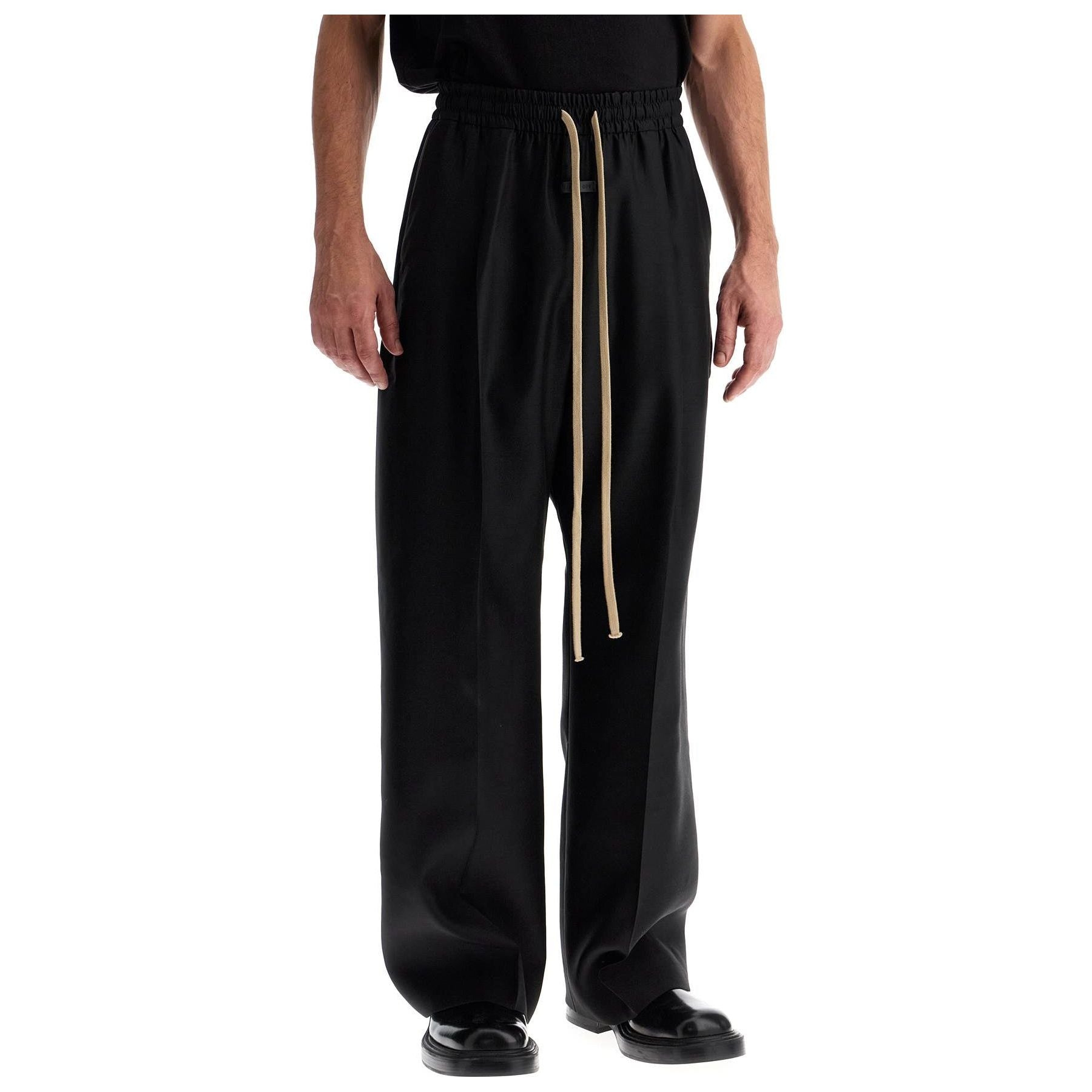 Wide Wool And Silk Trousers