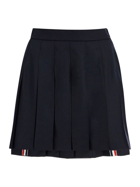 Wool Pleated Mini Skirt-THOM BROWNE-JOHN JULIA