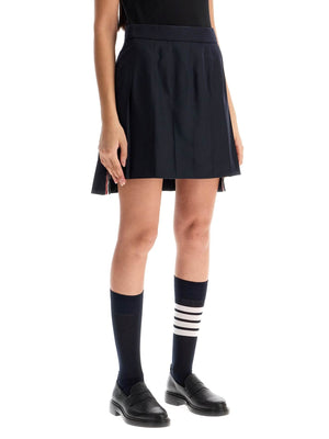 Wool Pleated Mini Skirt-THOM BROWNE-JOHN JULIA