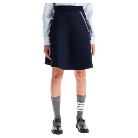 THOM BROWNE-Cotton Midi Flare Skirt -JOHN JULIA.