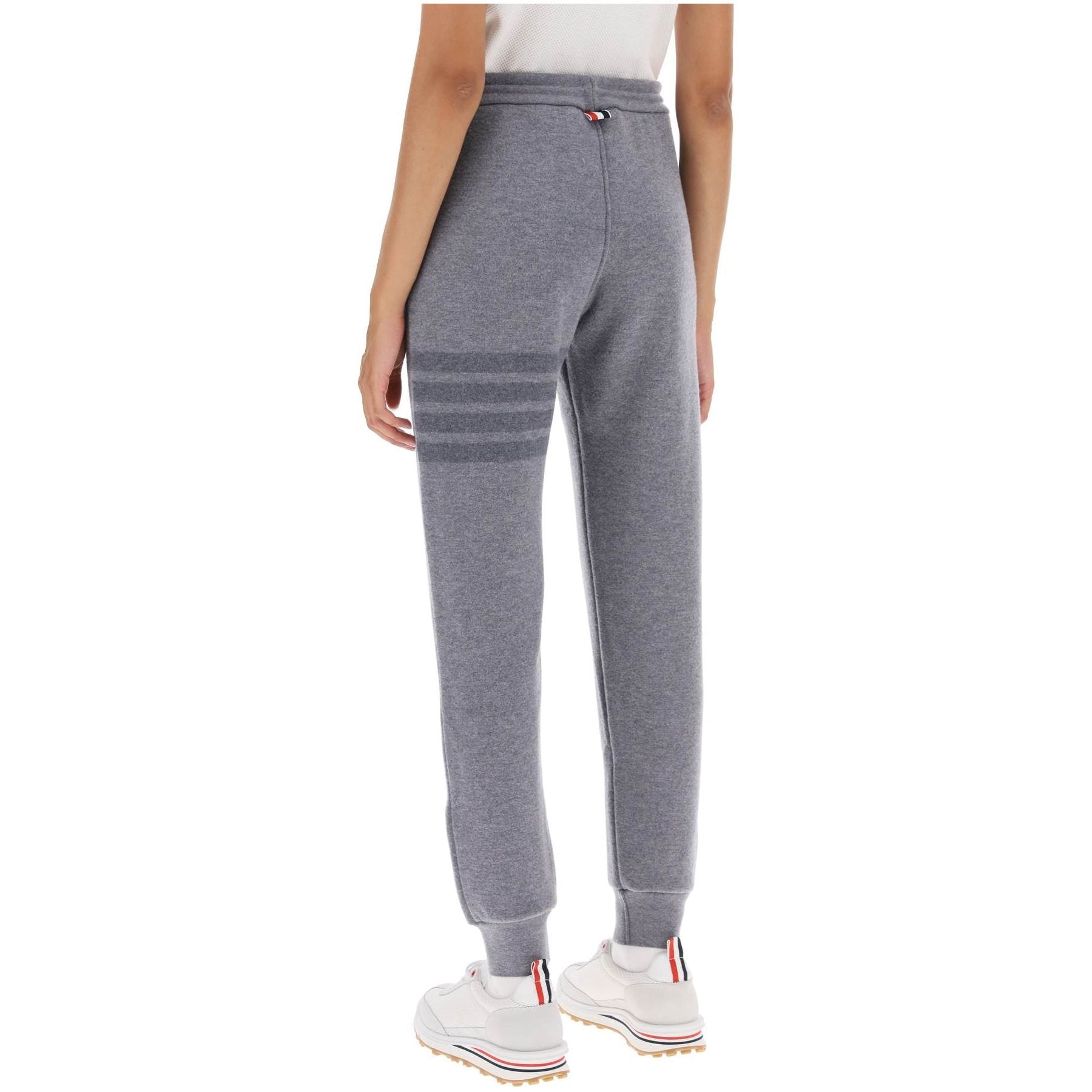Knitted Joggers With 4 Bar Motif
