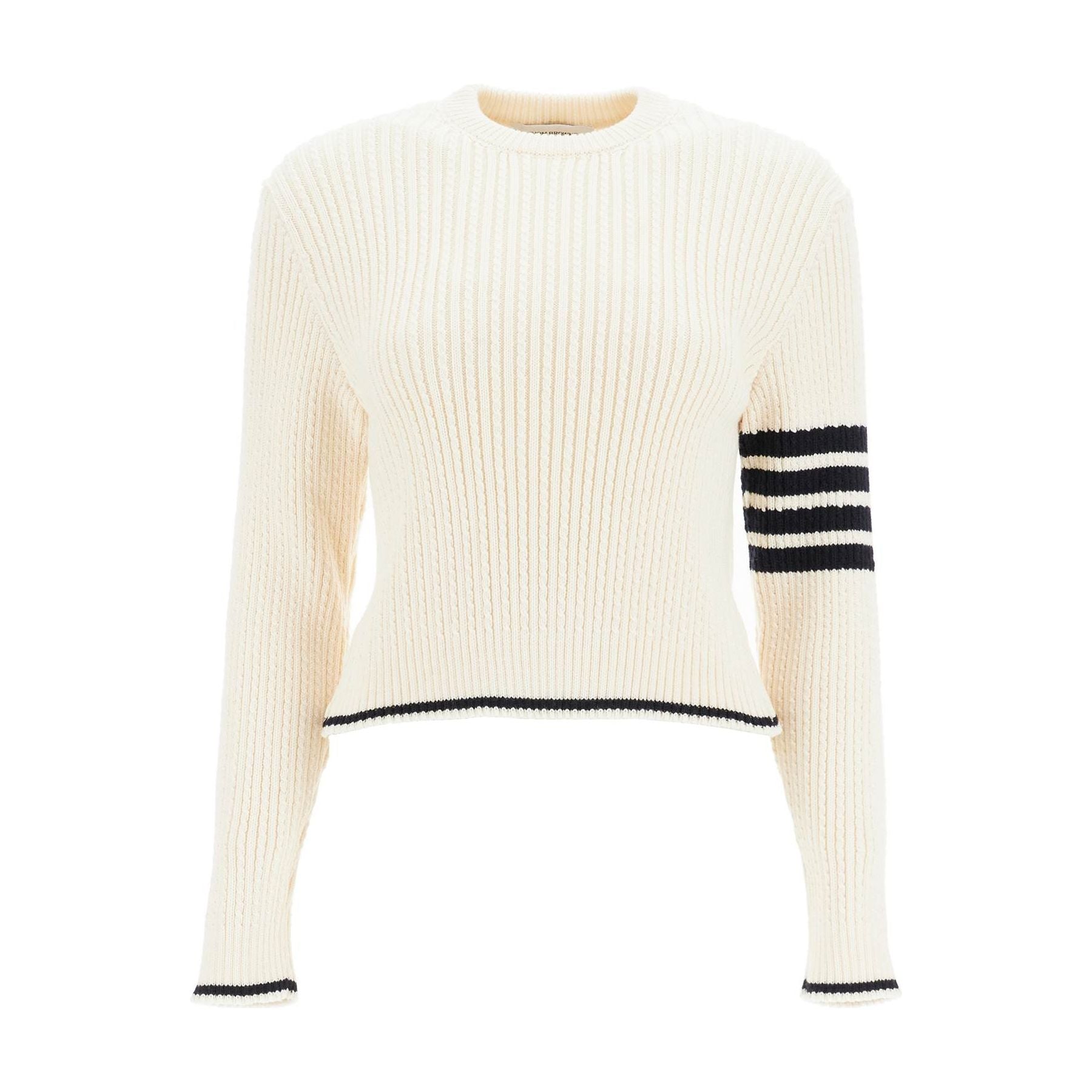 THOM BROWNE-"4 Bar Virgin Wool Sweater -JOHN JULIA.