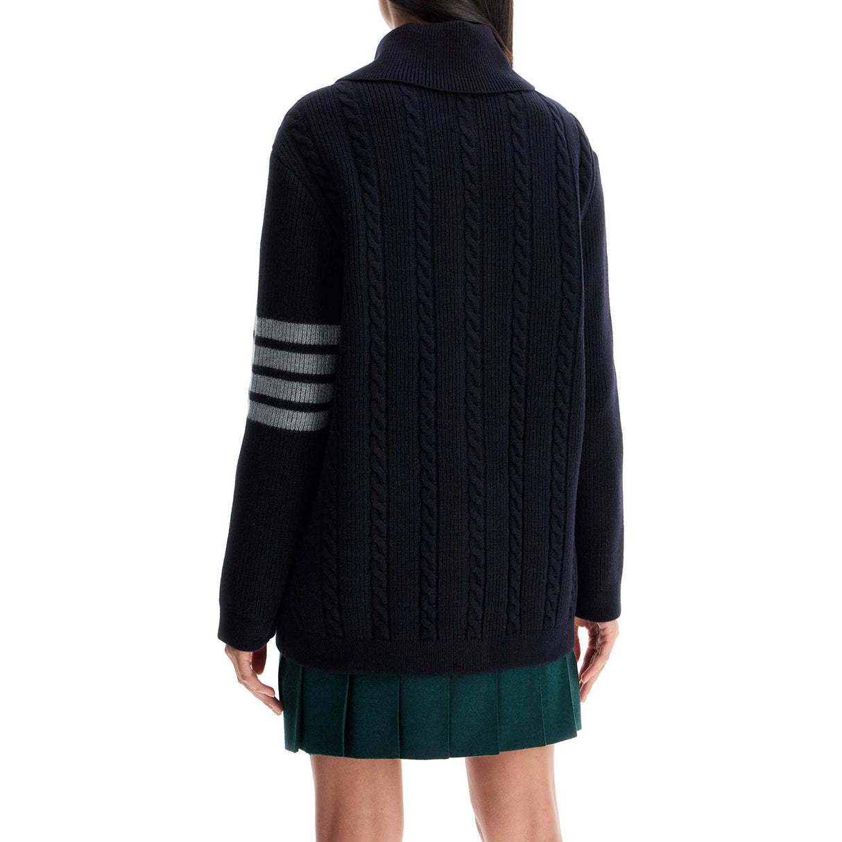 4-Bar Heavy Ribbed Cardigan