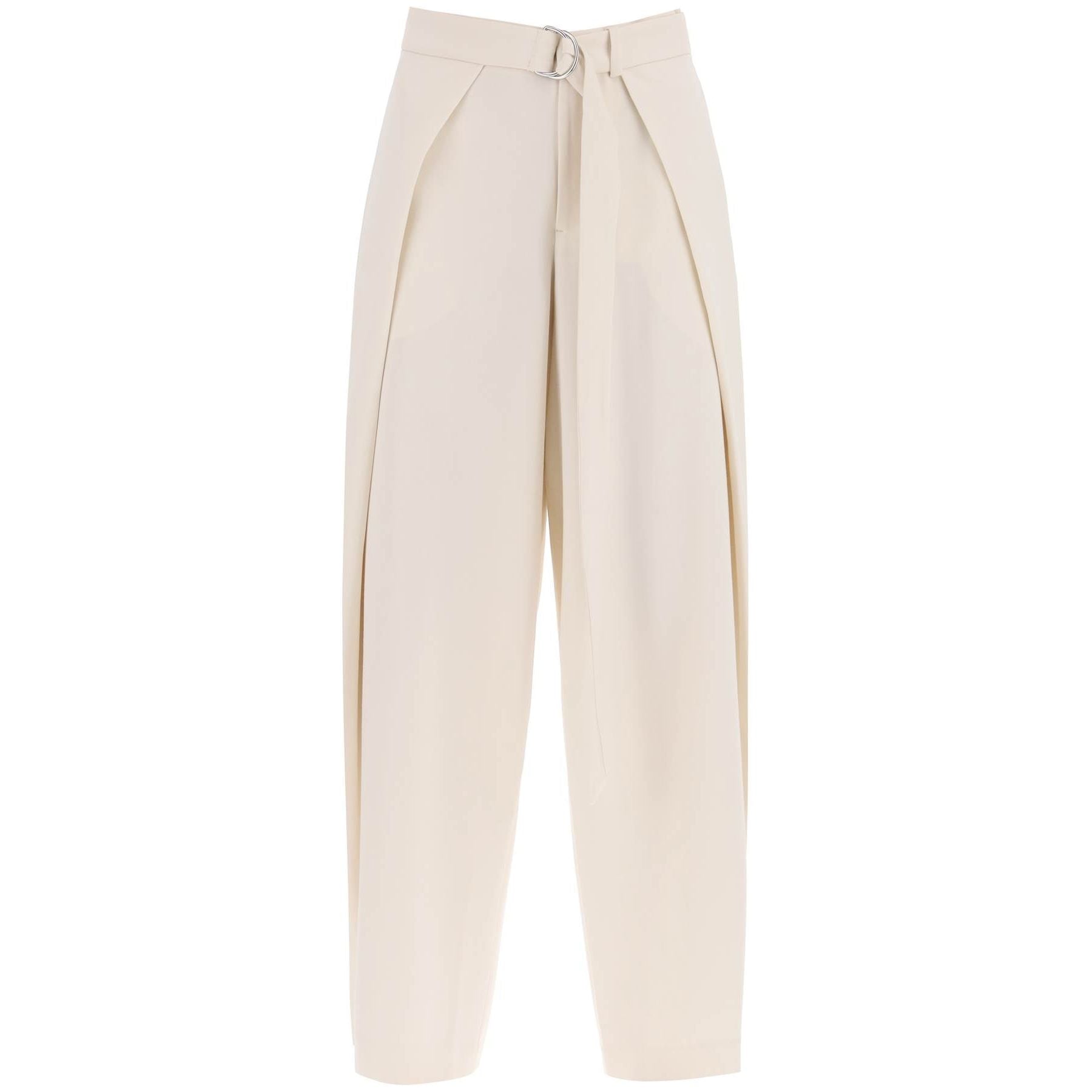 Wool-Viscose Wide Fit Pants with Floating Panels
