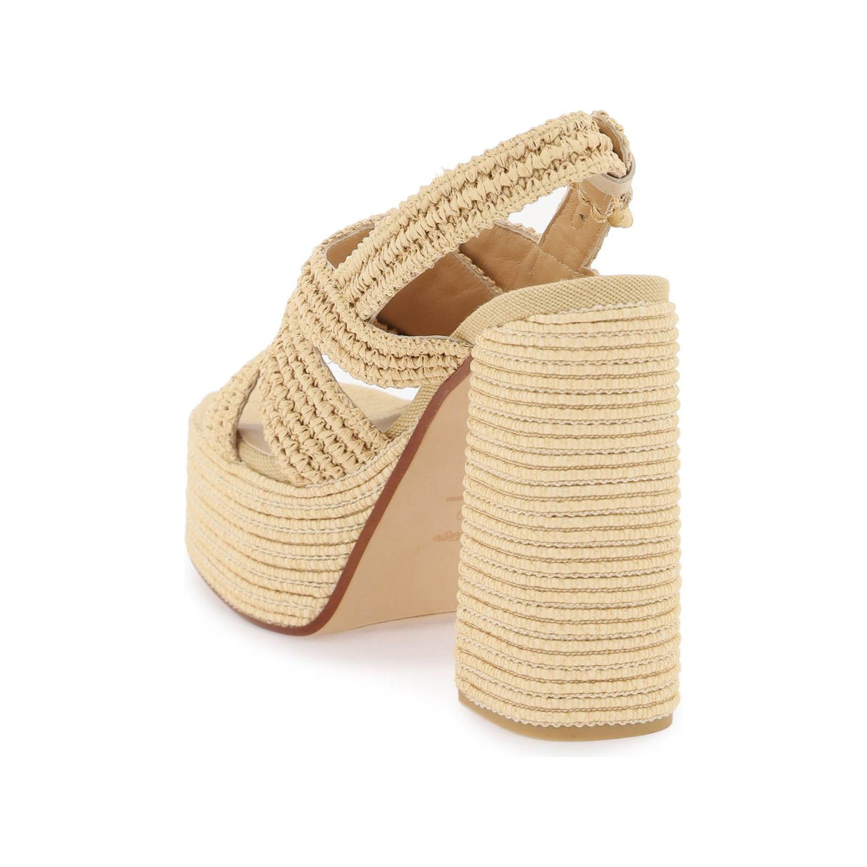 Fulvia Woven Raffia Sandals