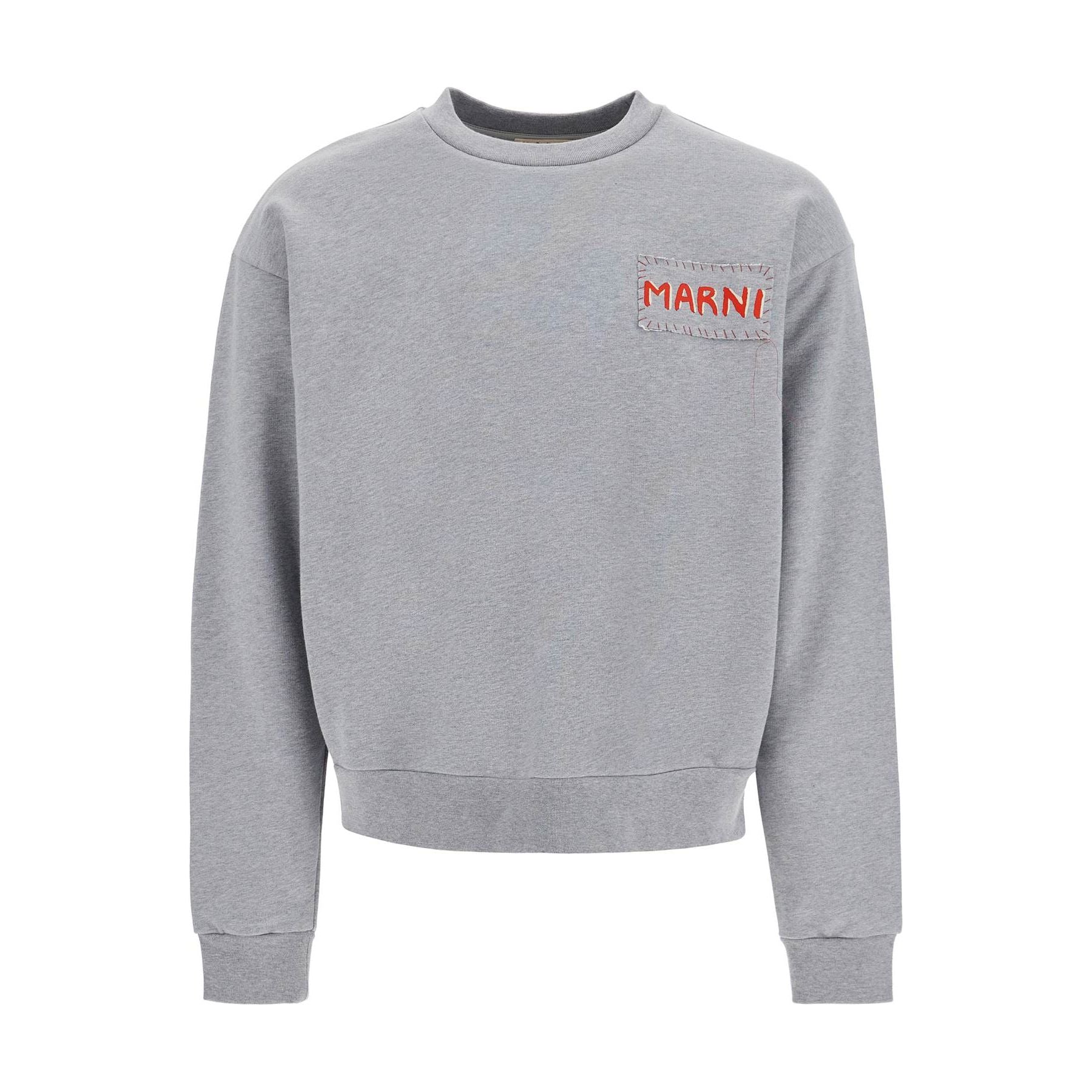 Brushed Cotton Sweatshirt Logo Patch