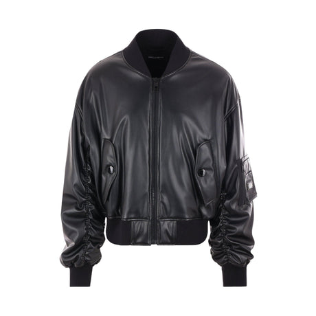 Faux-leather Bomber Jacket-DOLCE & GABBANA-JOHN JULIA