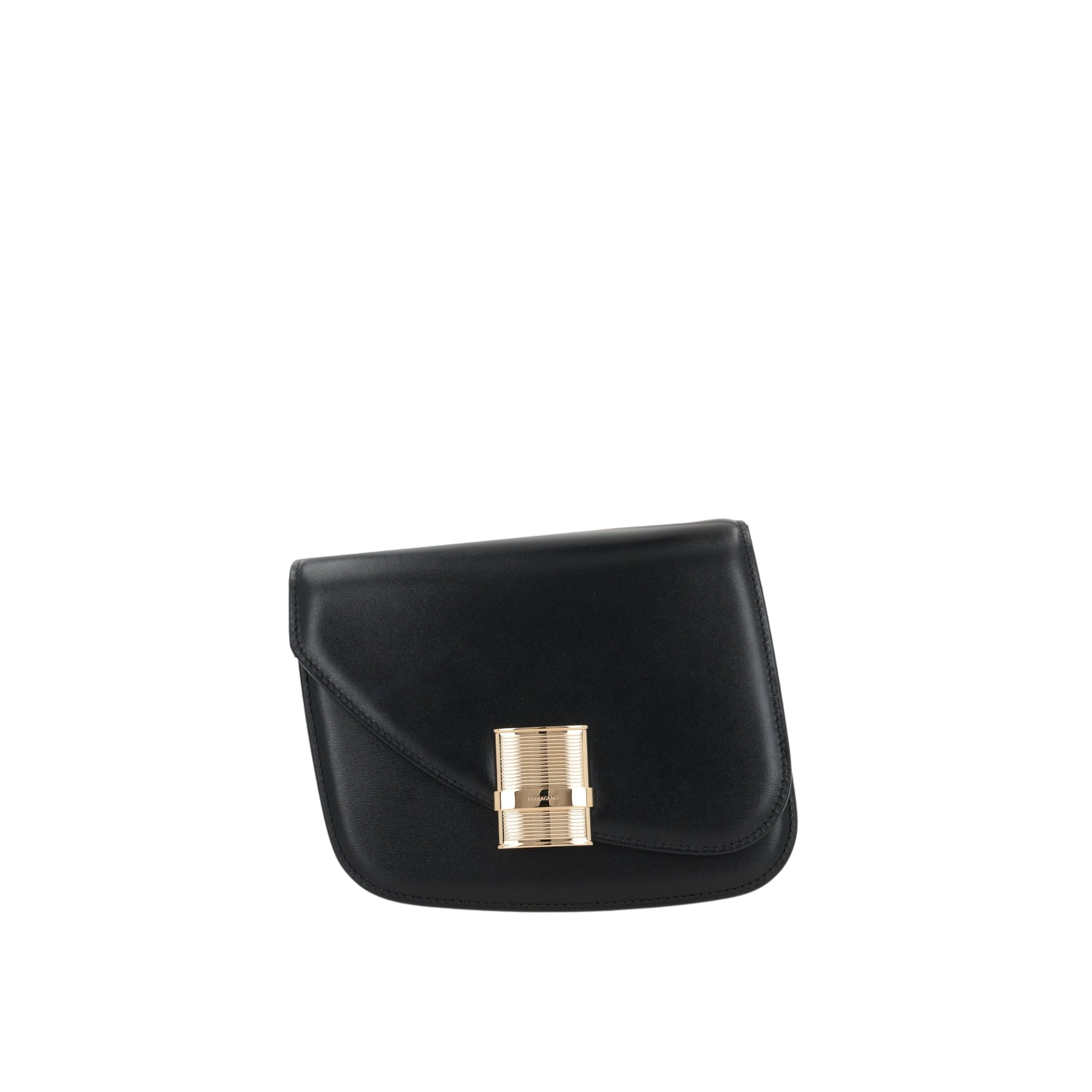 Fiamma Small Smooth Leather Shoulder Bag-FERRAGAMO-JOHN JULIA