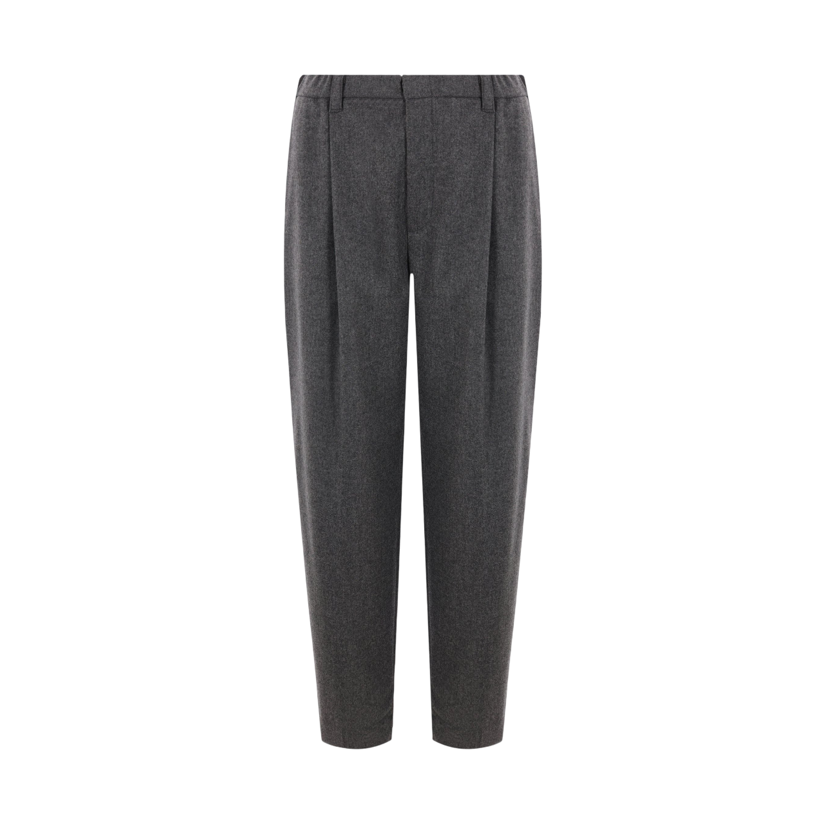 Flannel Baggy Trousers-BRUNELLO CUCINELLI-JOHN JULIA