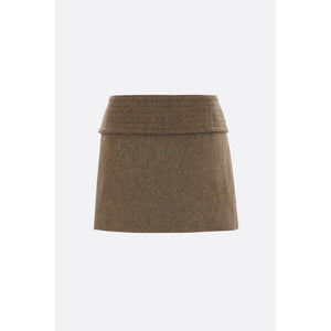 Flannel Miniskirt With Belt-FERRAGAMO-JOHN JULIA