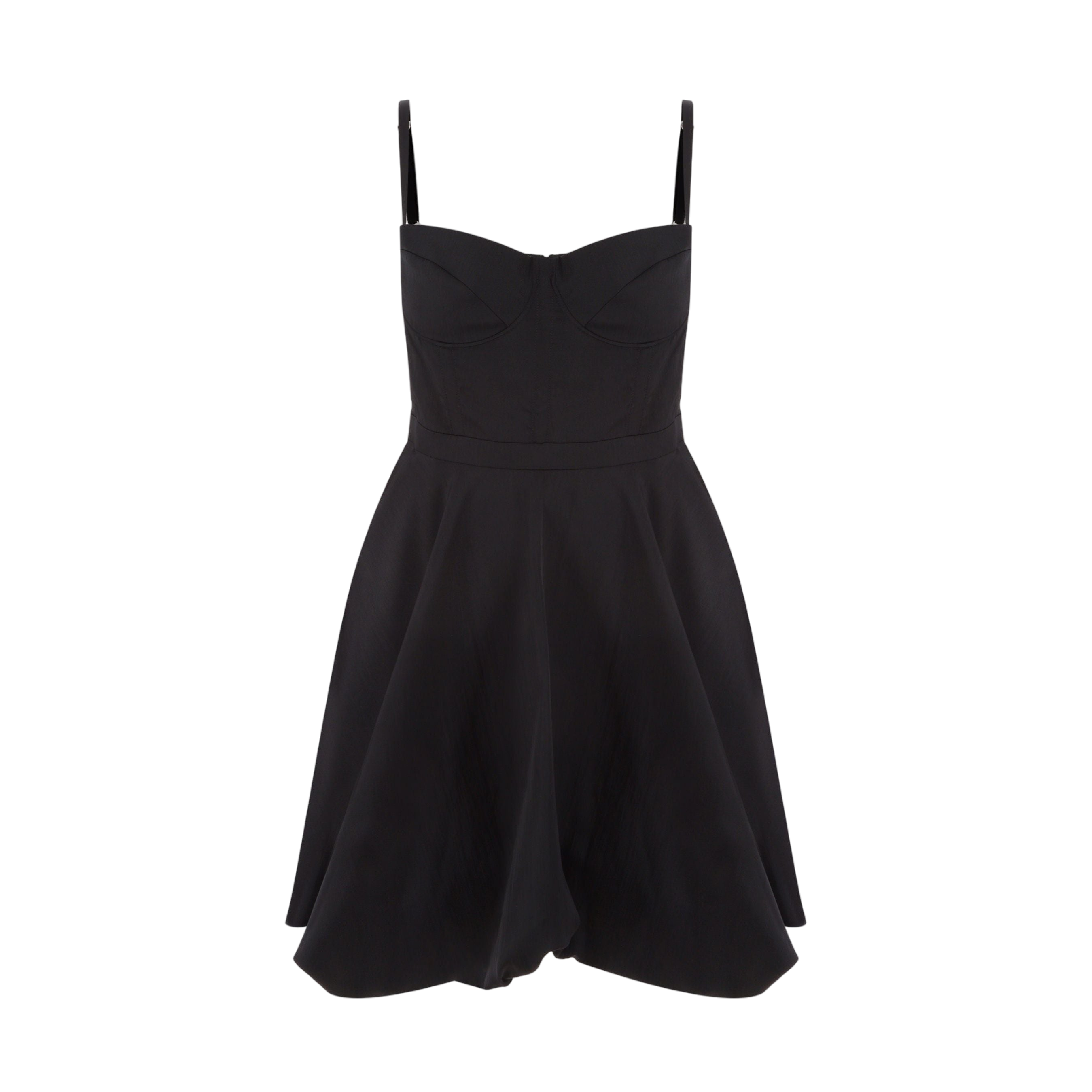 Flat Nylon Froissé Bustier Minidress-DEL CORE-JOHN JULIA