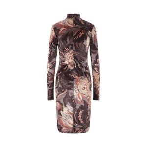 Floral Foliage Print Velvet Dress-ETRO-JOHN JULIA